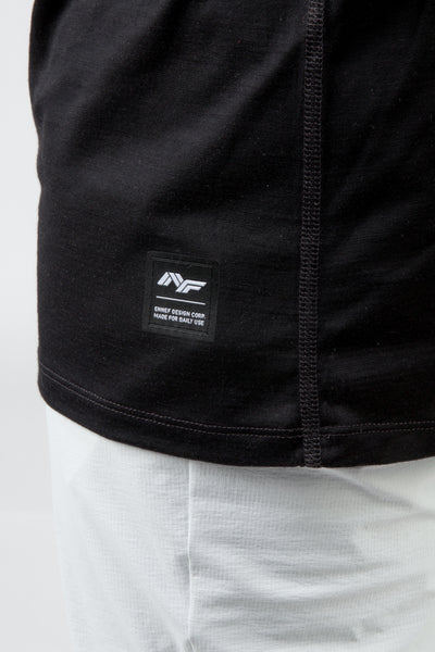 Super Fine 100% Merino Wool Long Sleeve Riding Tee - BLACK