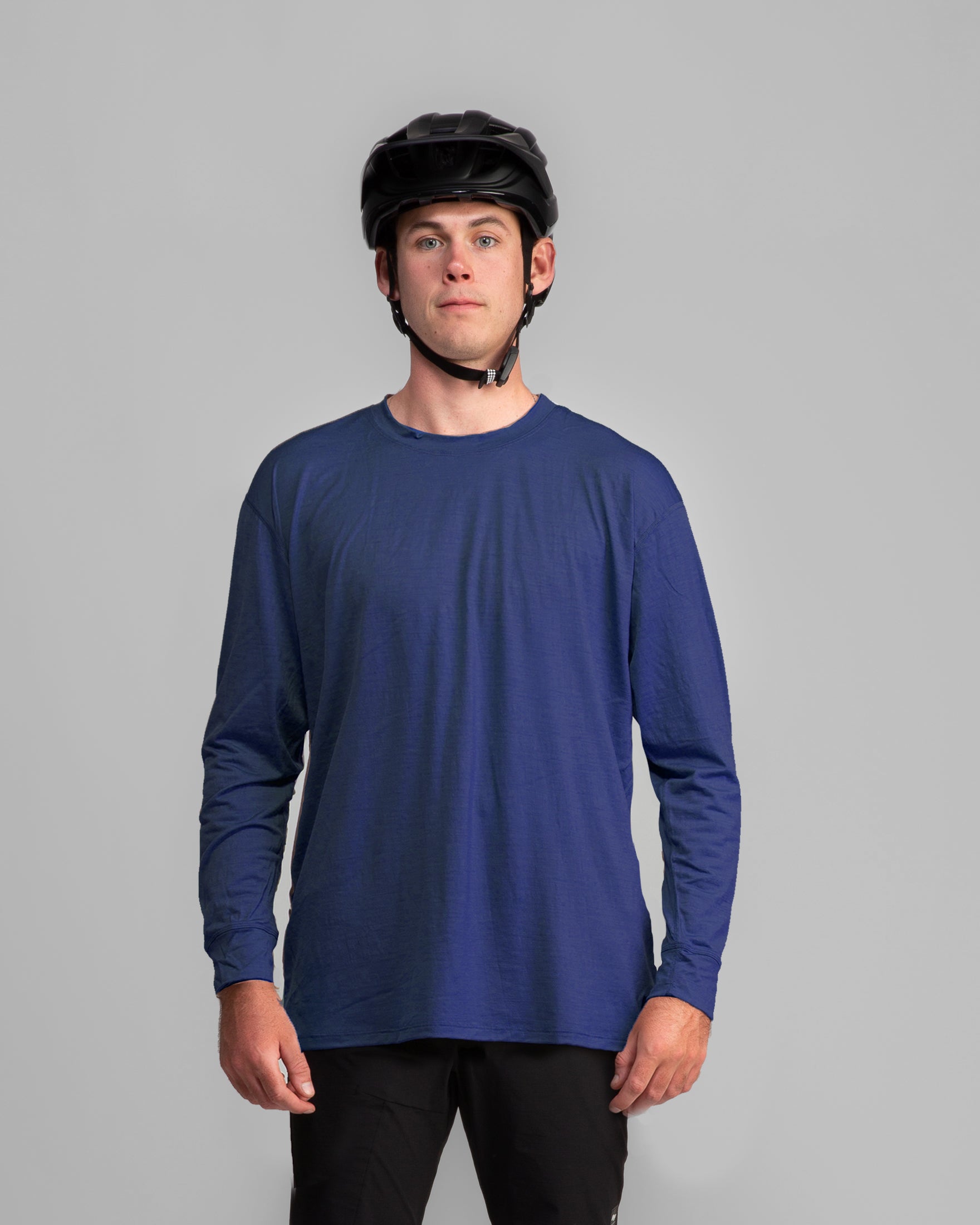 Super Fine 100% Merino Wool Long Sleeve Riding Tee - Twilight Zone